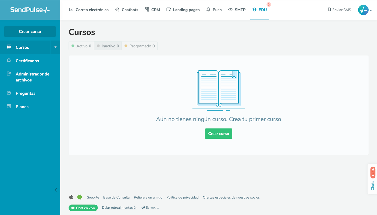 SendPulse course builder