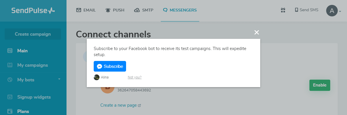 Subscribing to your chatbot