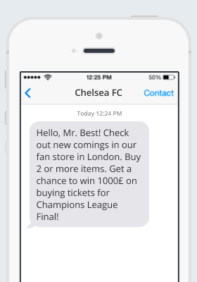 SMS marketing example