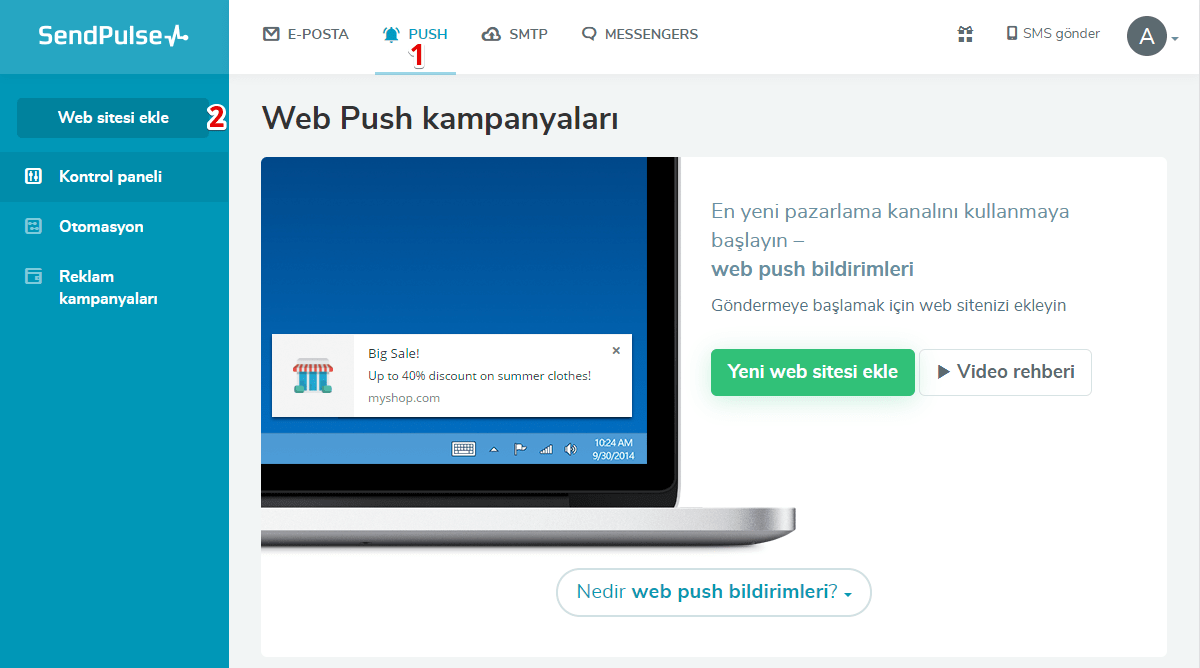 Web Push kampanyaları