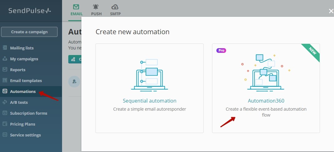 Automation 360 seçin