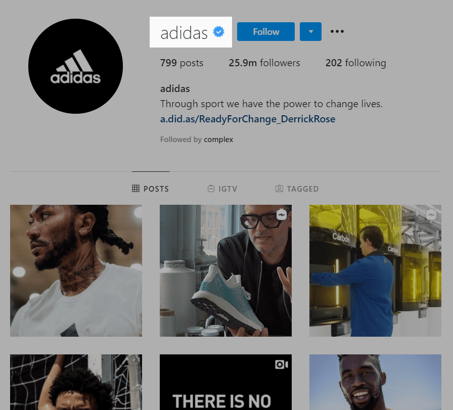 adidas instagram page