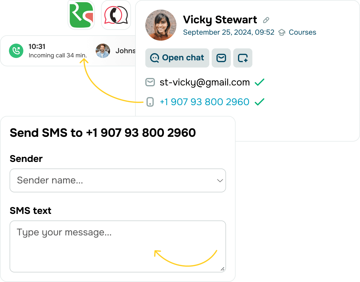 Facilite as interações nas ligações e SMS