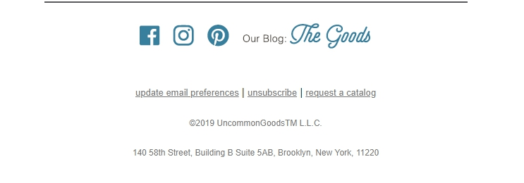 Unsubscribe link