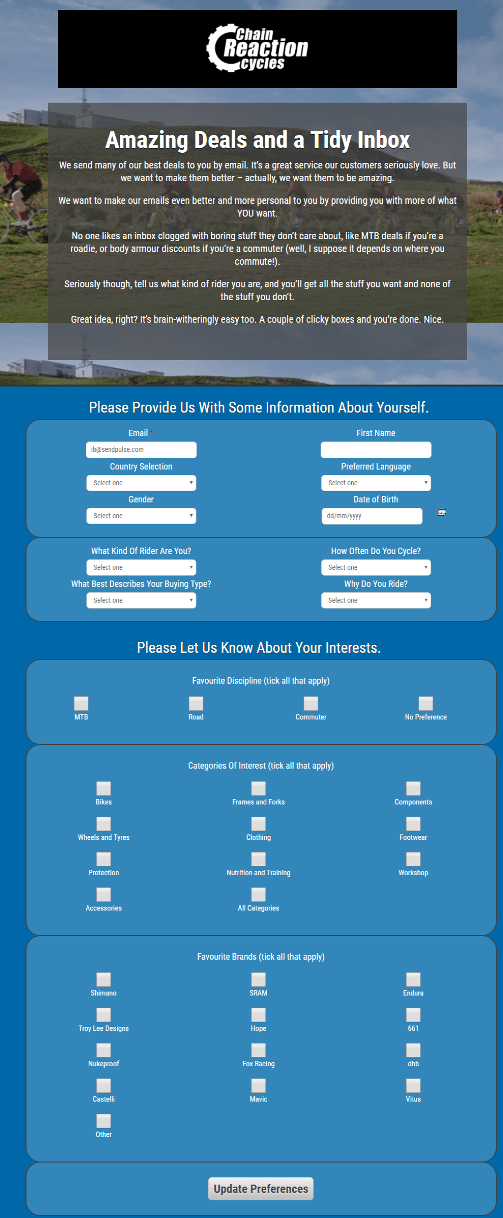 Email preference center