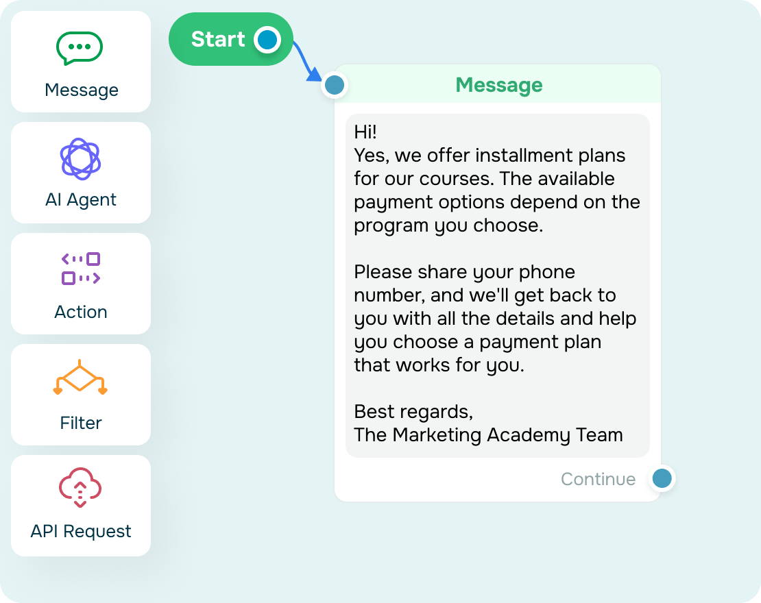No-code email chatbot builder
