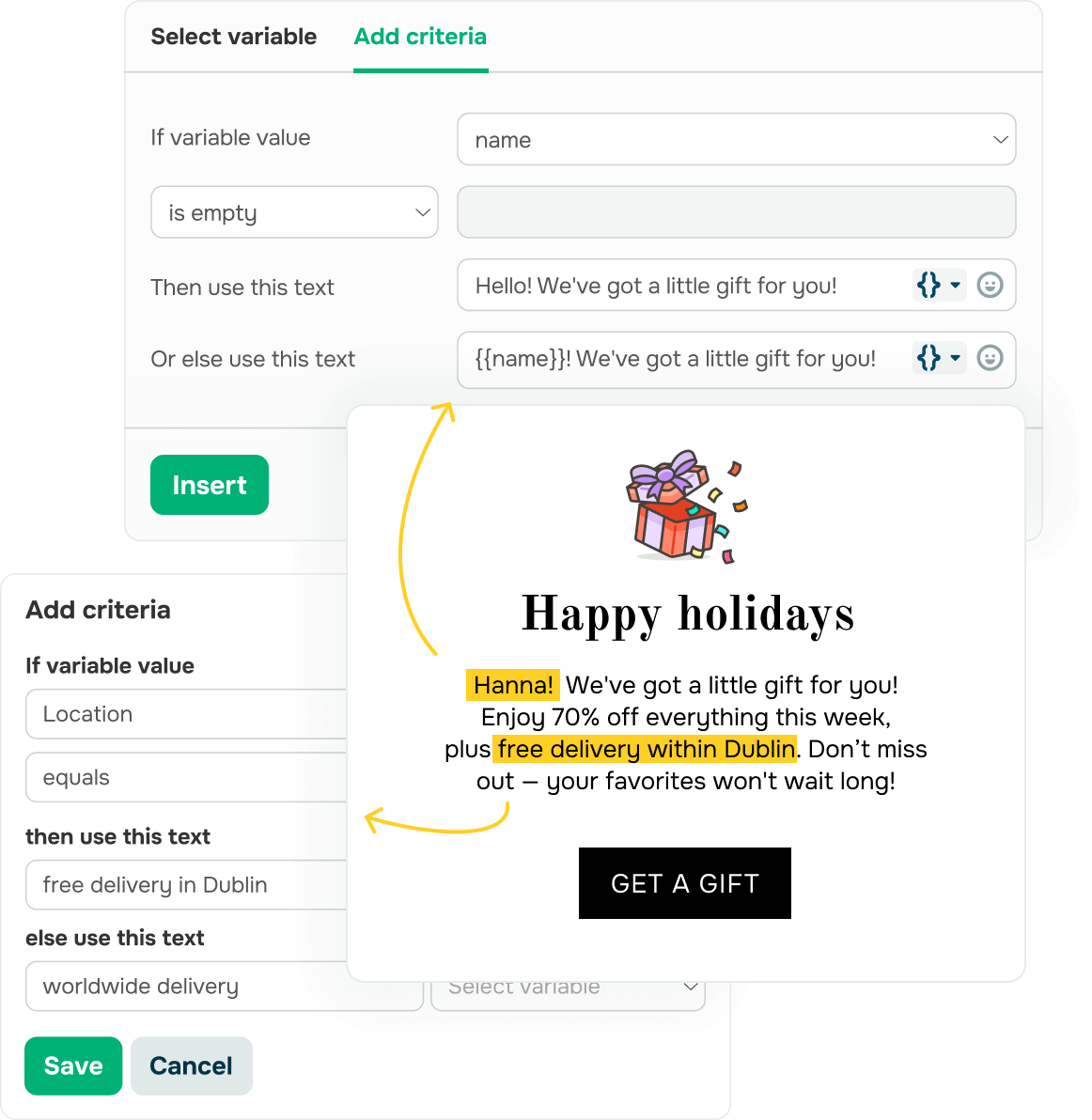 Personnalisez le contenu et les objets de vos emails