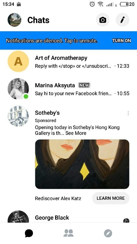 Facebook Messenger advertising