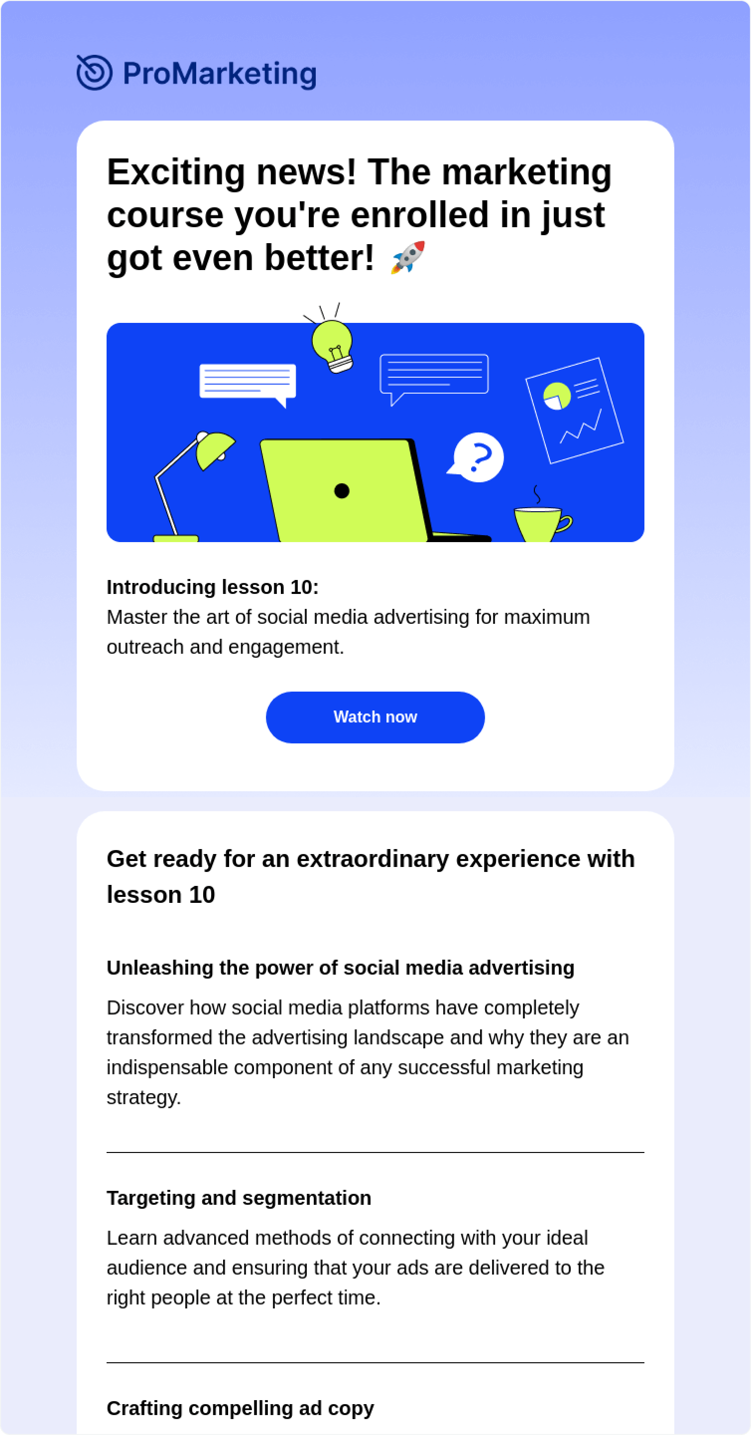 Nuova lezione sbloccata