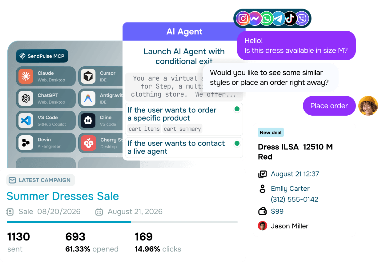 Plataforma de marketing por correo y chatbots impulsada por IA