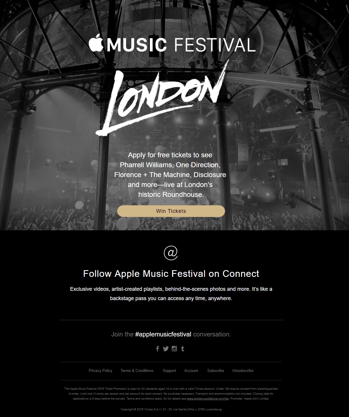 Giveaway email example festival