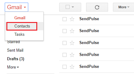 Gmail Kişilerine gidin