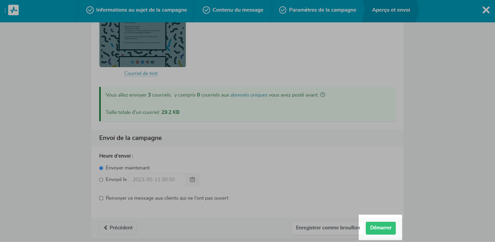 Démarrage d'emailing