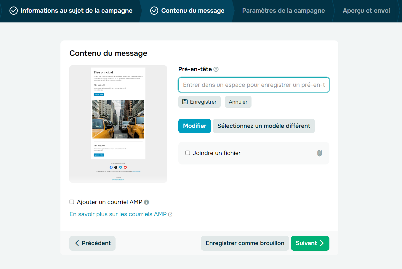 Rédaction du pré-en-tête 