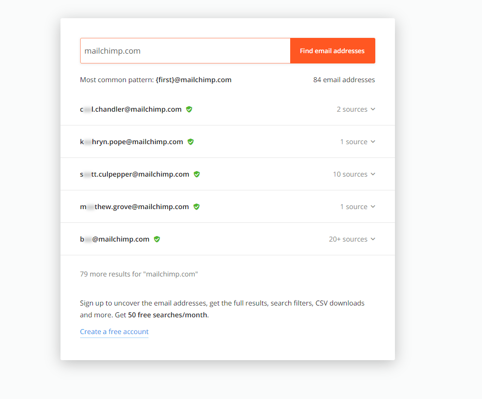 Hunter email finder