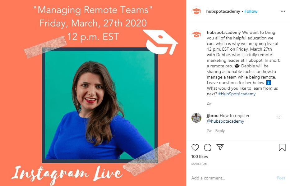 Instagram event announcement