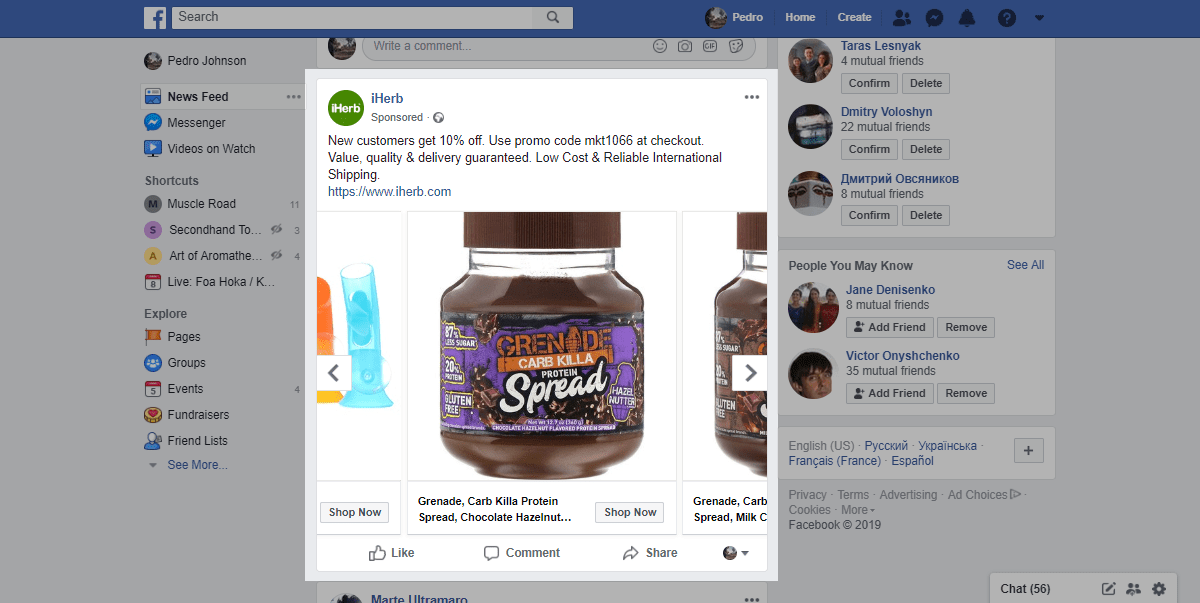 Facebook ad