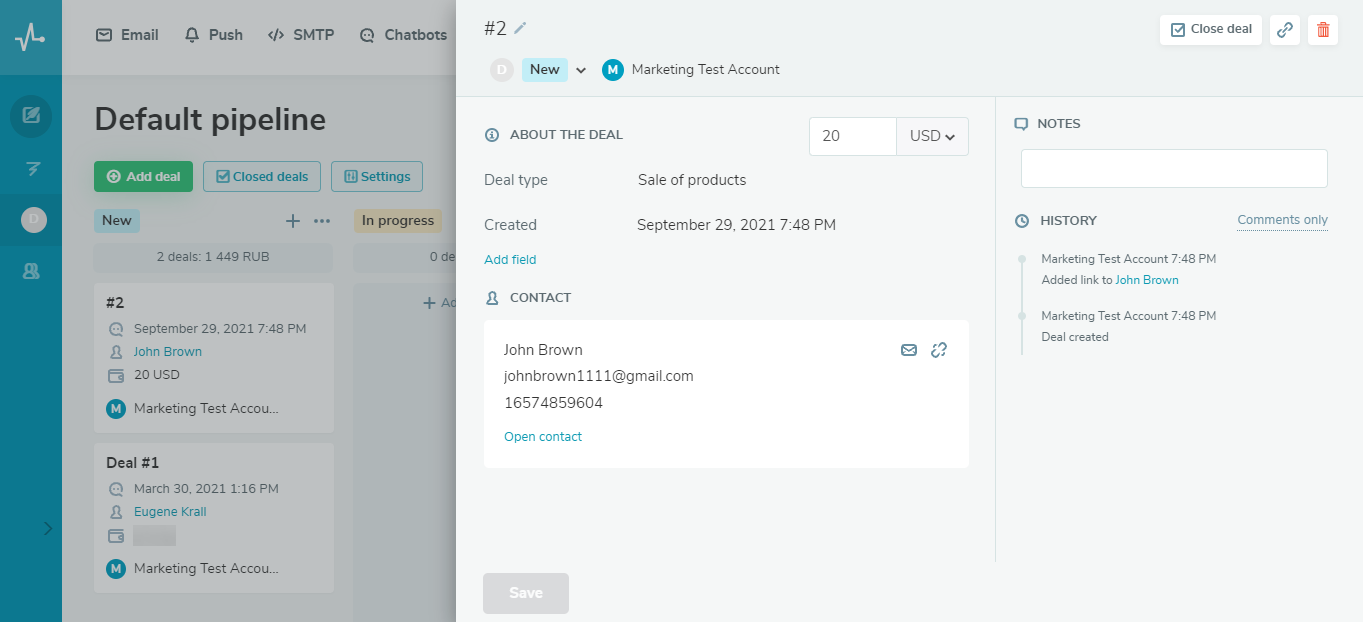 SendPulse CRM