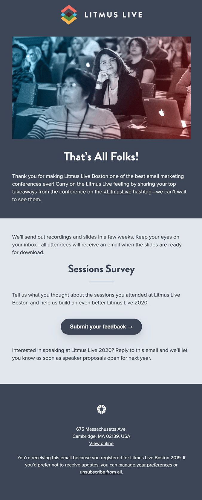 Litmus Live Event Follow-up Email