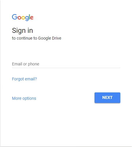 Entre para se conectar ao Google Drive