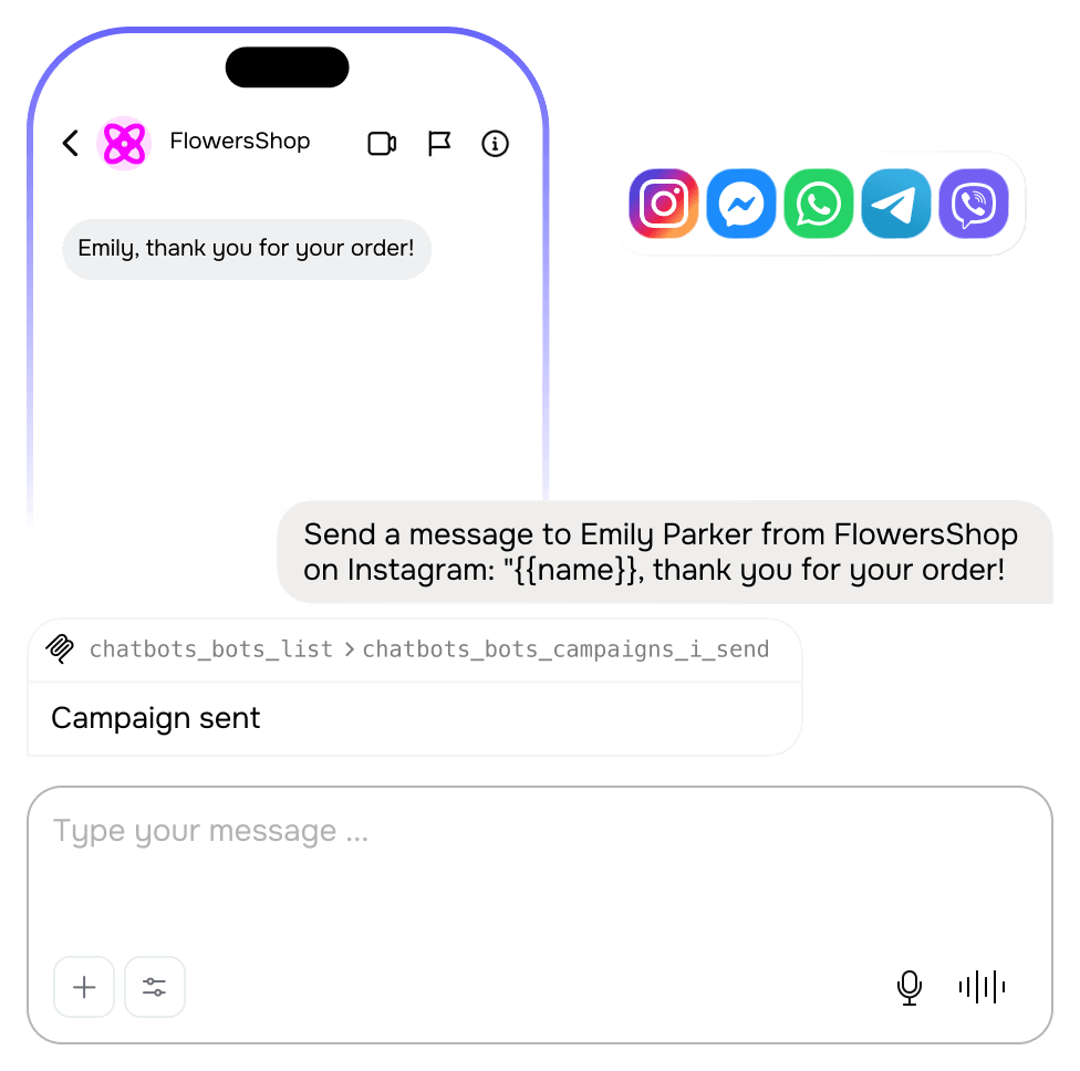 Ejecuta chatbots en Instagram, Facebook, WhatsApp y otras redes sociales