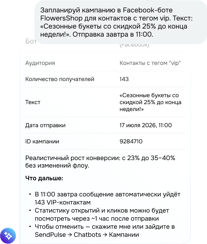 Выполнение действий