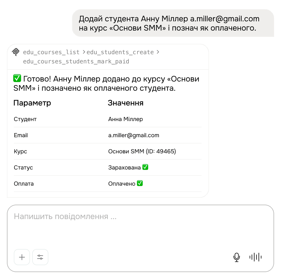 Керуйте студентами й курсами, відстежуйте прогрес навчання