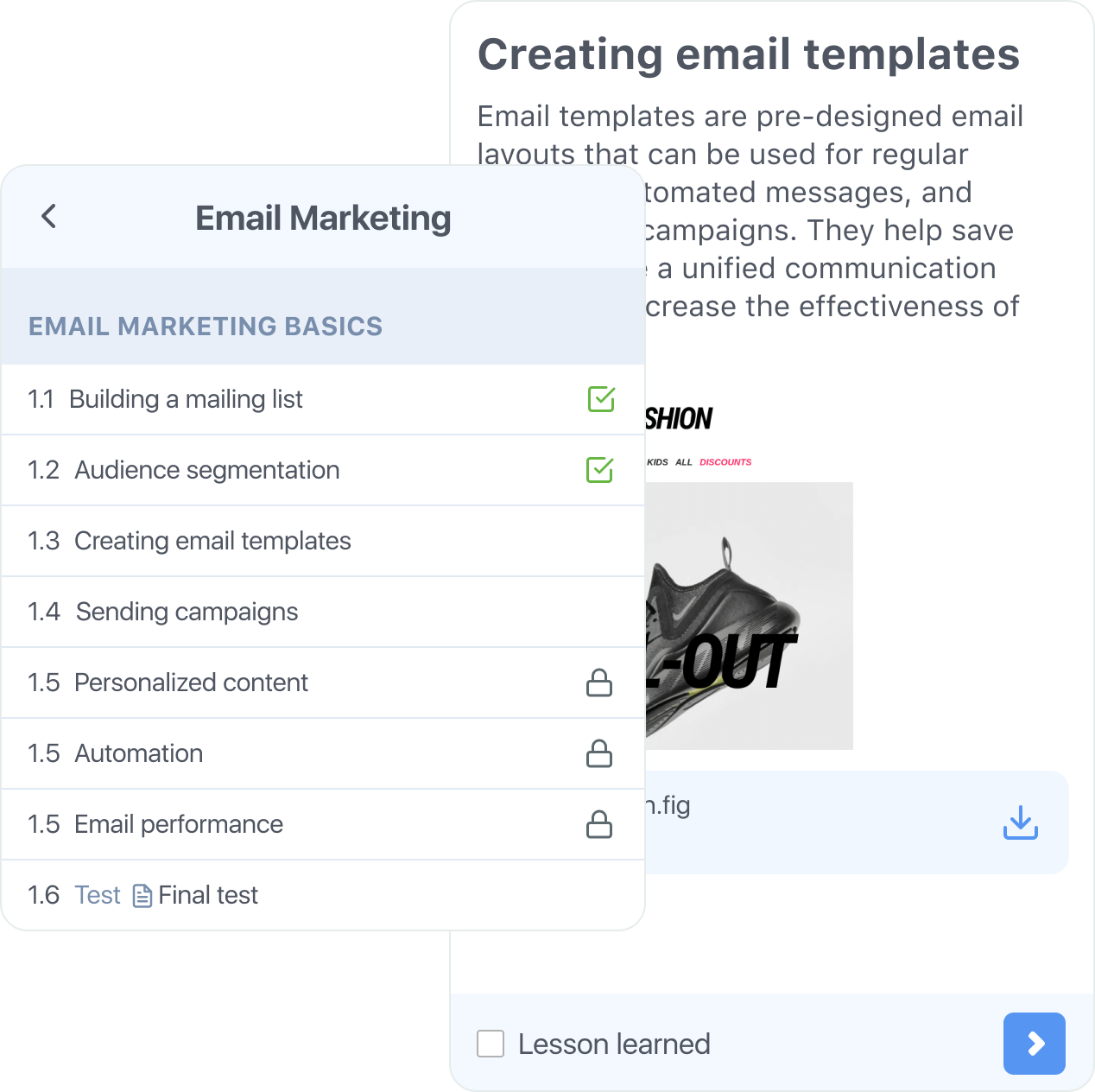 Kurslara her zaman erişim