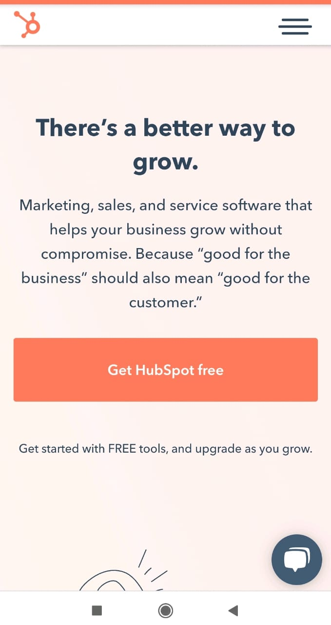 Mobile landing page