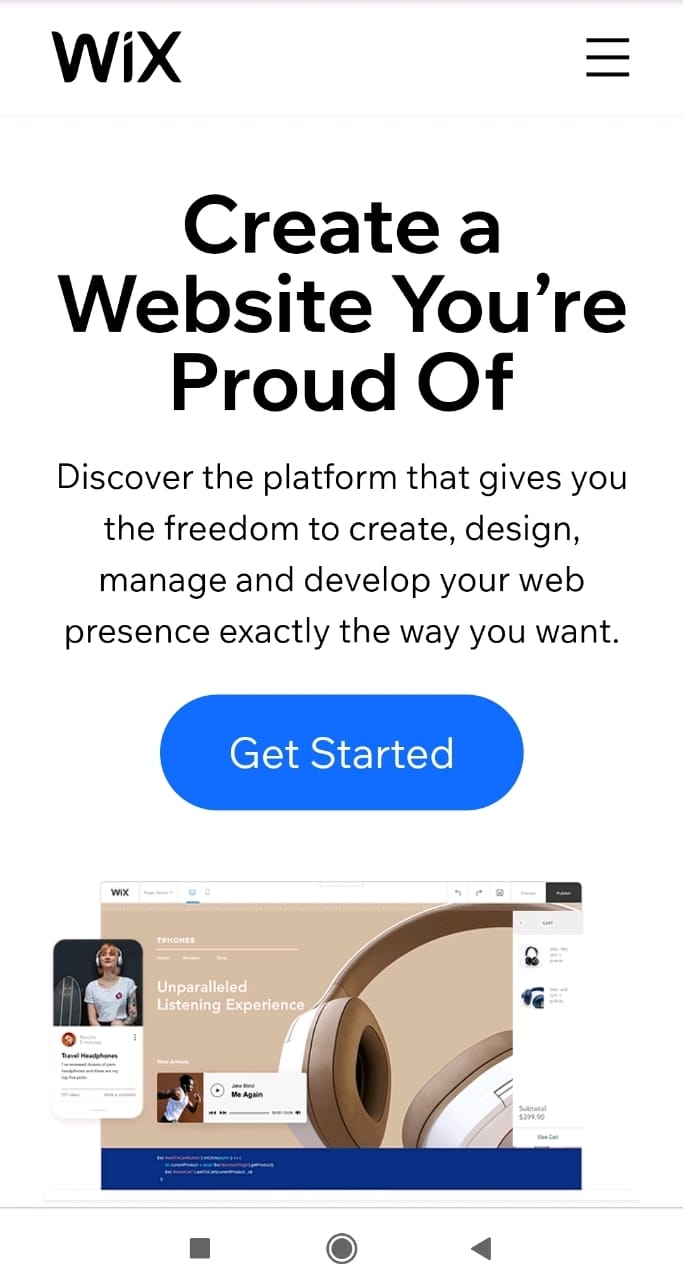 Mobile landing page