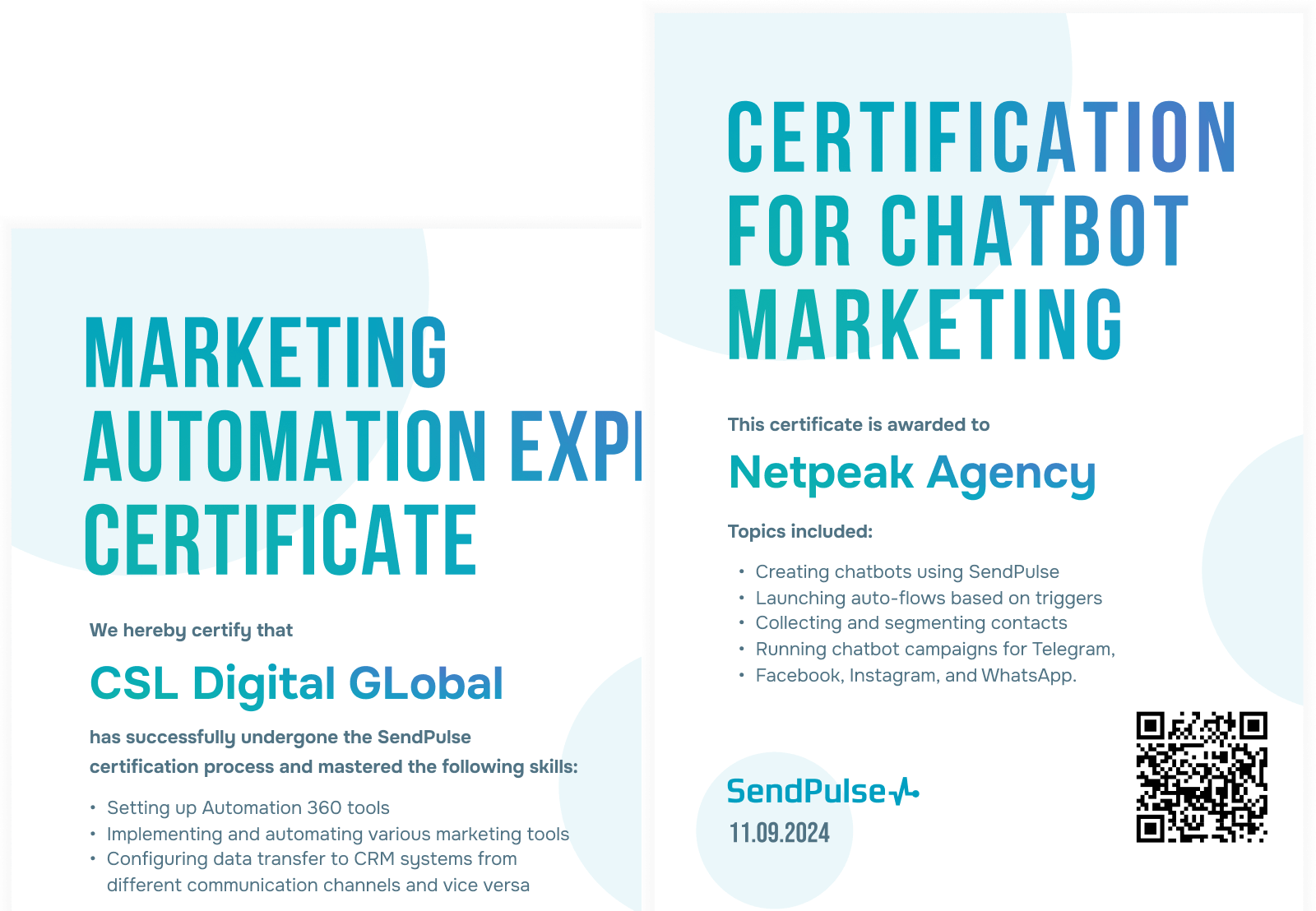 Certificazione Sendpulse