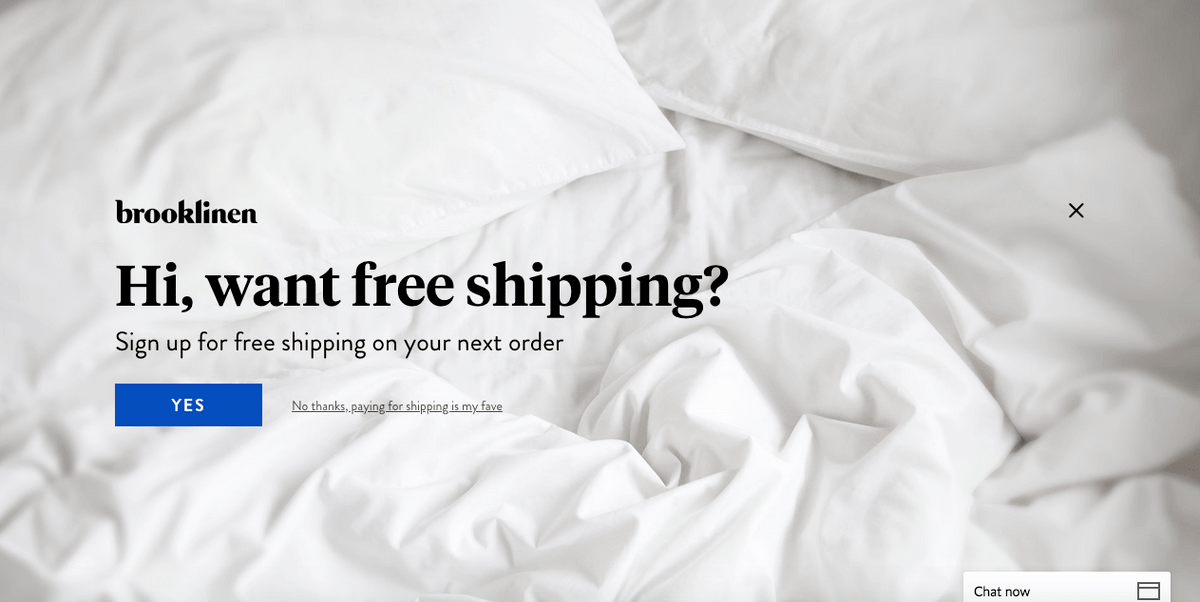 Free shipping popup