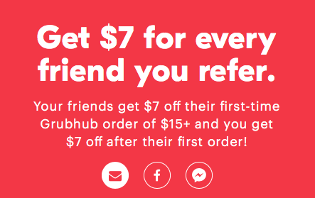 GrubHub's referral program