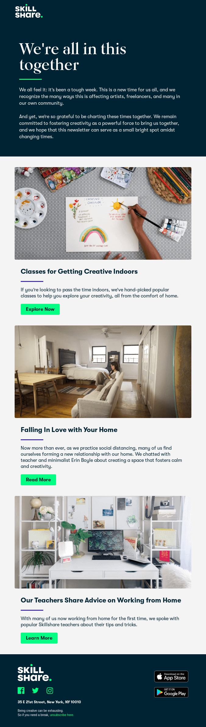 SkillShare curated newsletter