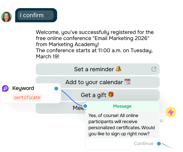 Telegram chatbot for marketing