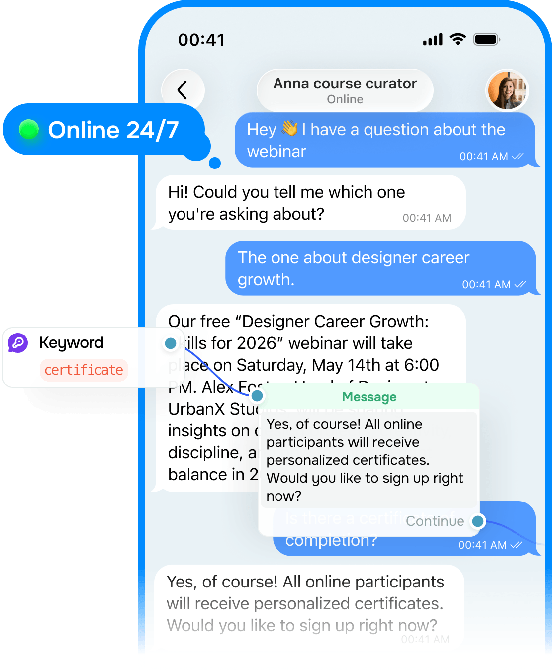 Never miss a message