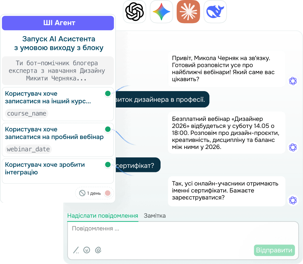Залучайтеся підтримкою ШІ-асистента