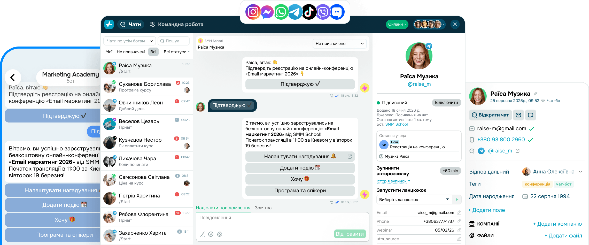 Мультиканальне спілкування з підписниками