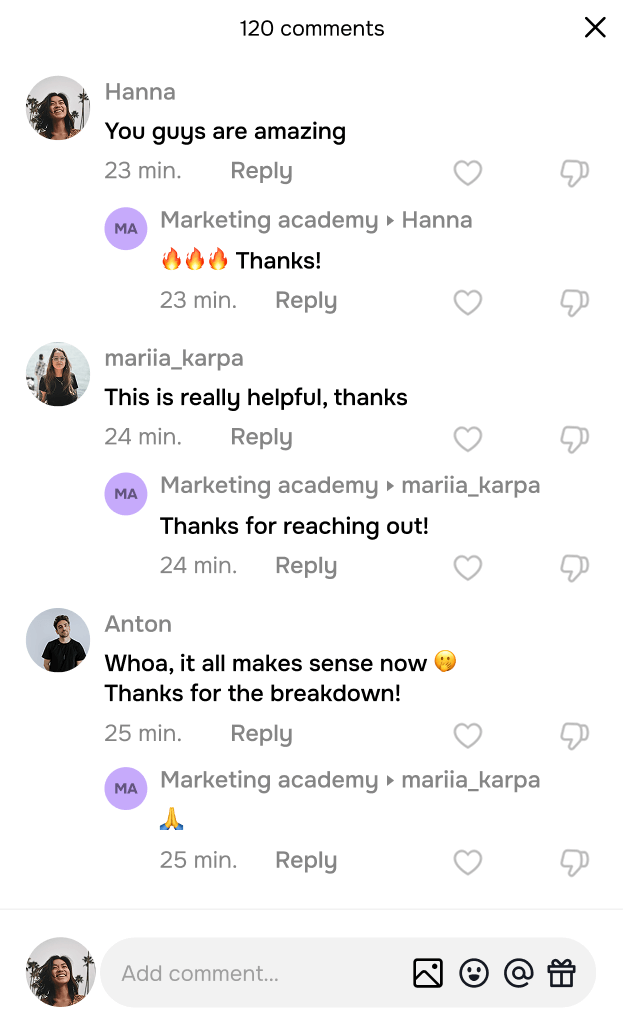 Suivez les commentaires