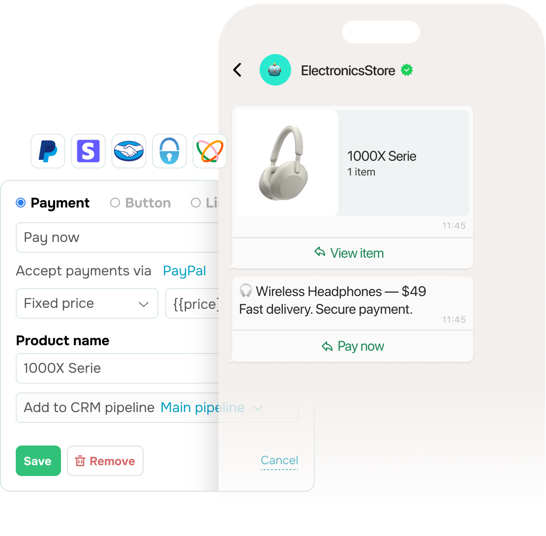 Enable in-chat payments