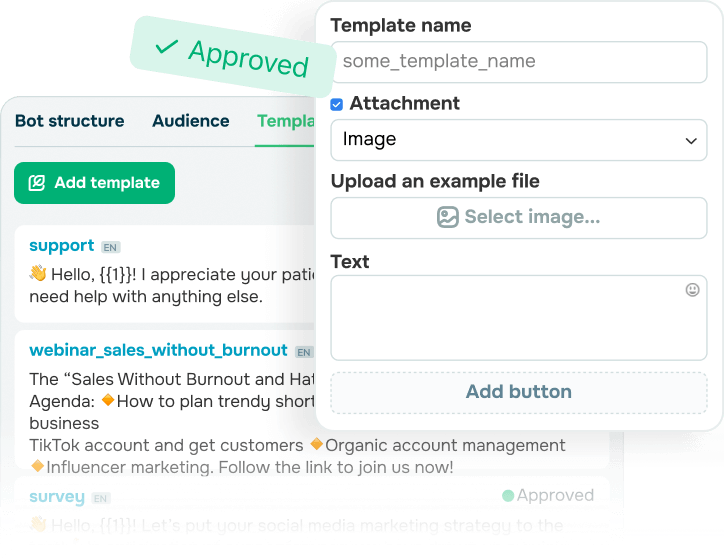 How do I create and approve templates for bulk campaigns?