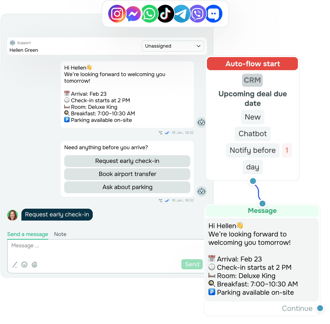 Keep guests informed before and after check‑in