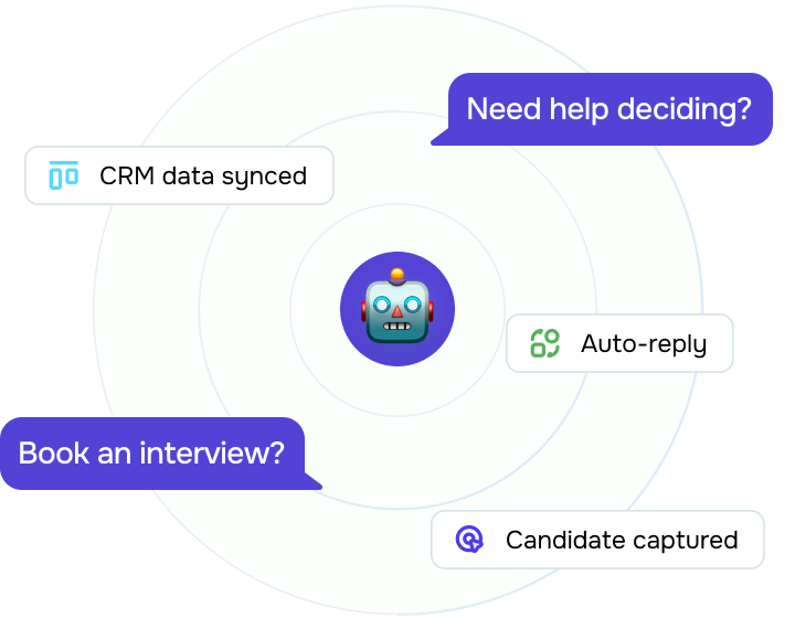How can I use a recruiting bot on messaging apps?