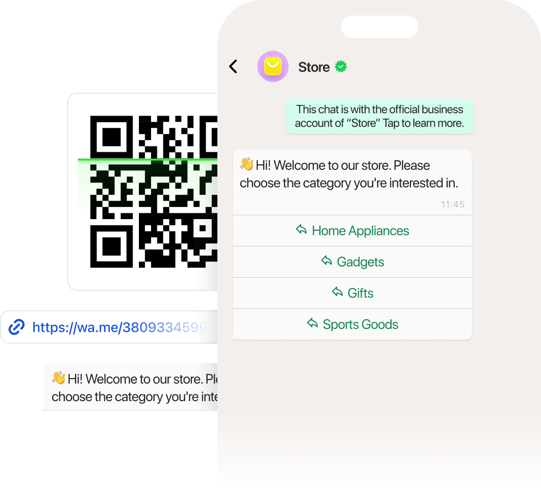 Bring traffic straight into WhatsApp