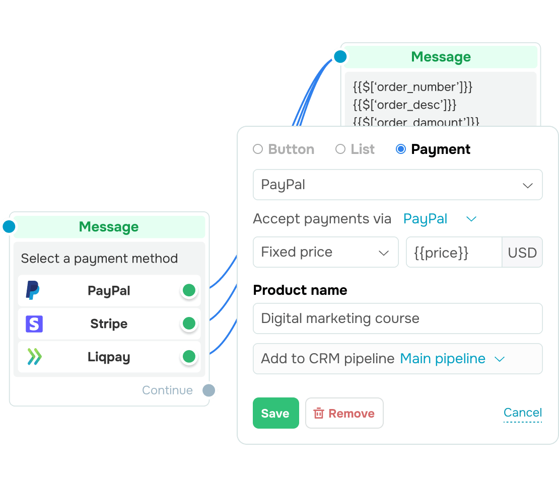 Sell courses in chats