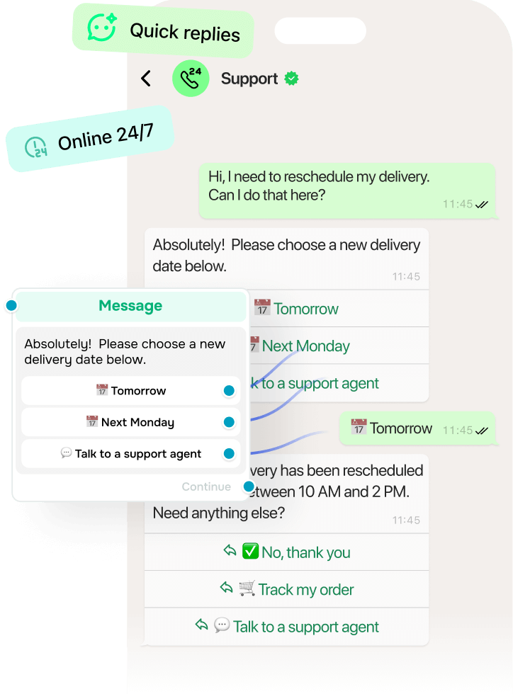 What benefits does WhatsApp offer for customer support?
