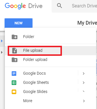 Upload a file