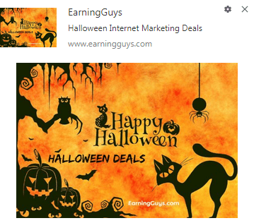 Halloween web push promotion