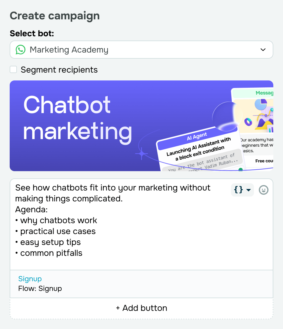 Enrich messages with interactive elements