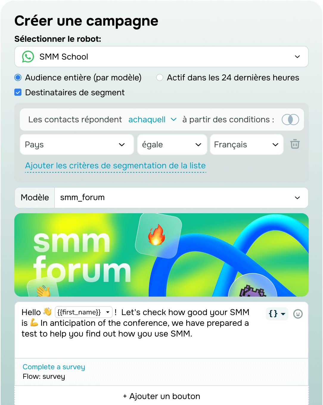 Campagnes marketing et notifications WhatsApp